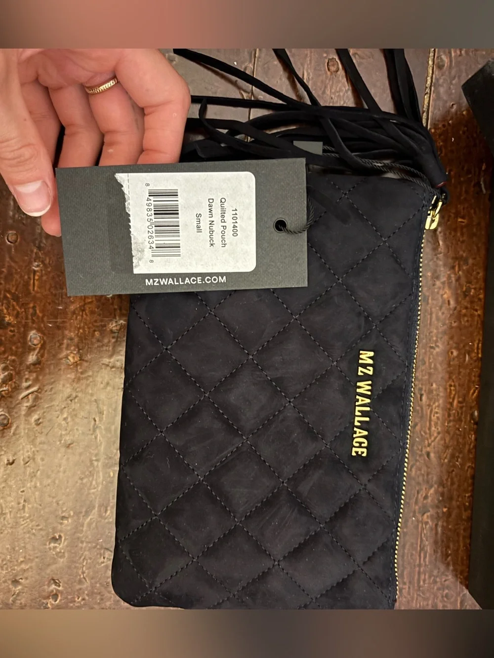NWT MZ WALLACE Quilted Black Clutch